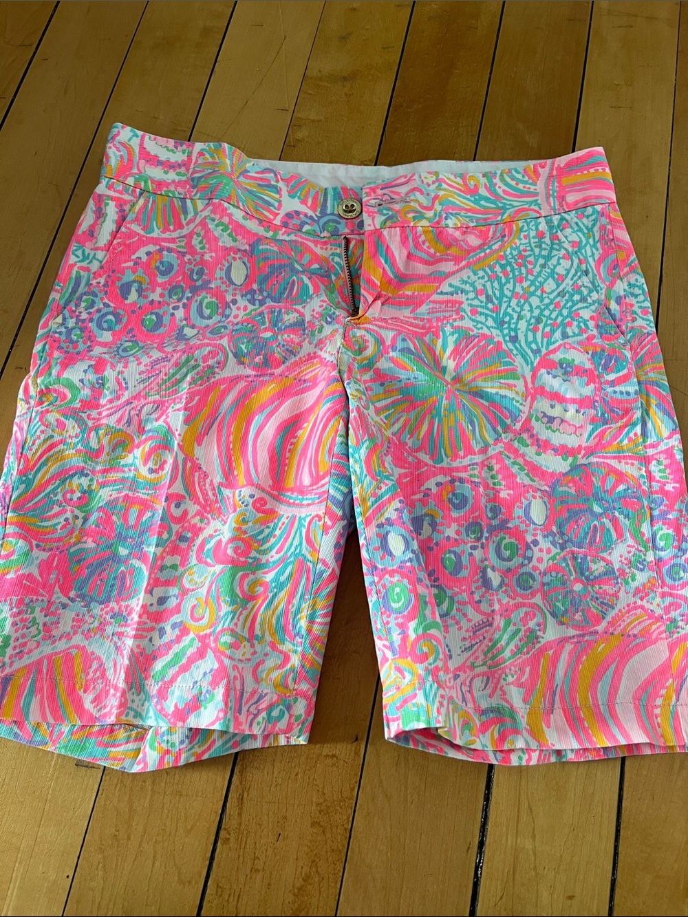Lilly Pulitzer Pink Multi-Color Coastal Print Bermudas
